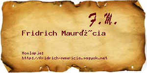 Fridrich Maurícia névjegykártya